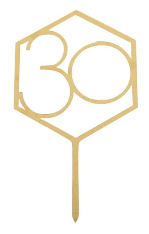 Акриловая декорация для торта «30», 1 шт.