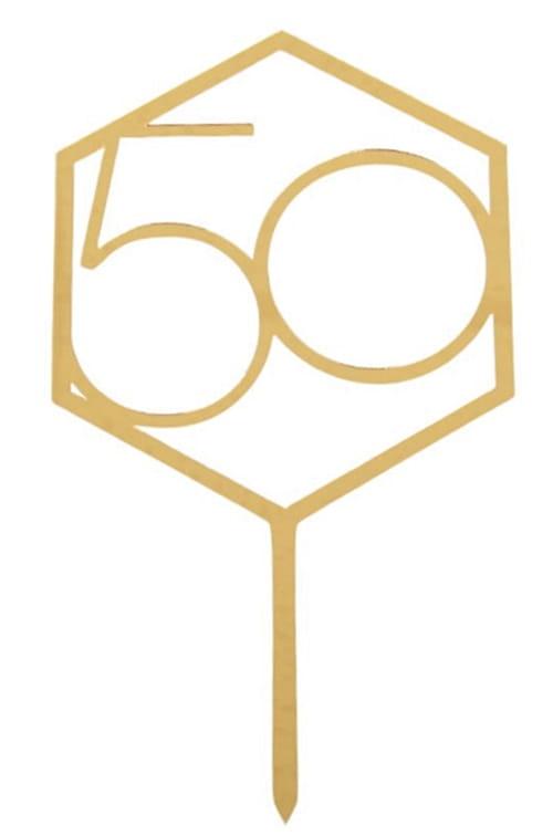 Акриловая декорация для торта «50», 1 шт.